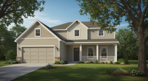 Beautiful single-family home in Denton, Texas featuring modern vinyl siding, horizontal vinyl panels in warm beige and light gray tones by 1n20 Home Services